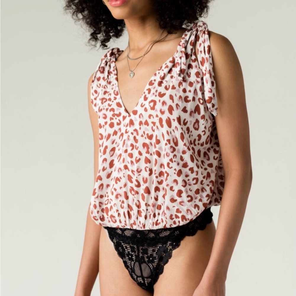 Intimately Free People Animal Printed Bare It All Tank Bodysuit Size Medium